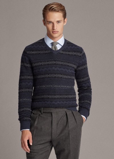 Men's Ralph Lauren Fair Isle Cashmere Sweater | 839051TCY